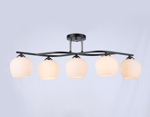 Люстра потолочная пятирожковая Мелодия Света Е27 220В 40Вт Черная фото Люстра потолочная пятирожковая Мелодия Света Е27 220В 40Вт Черная картинка